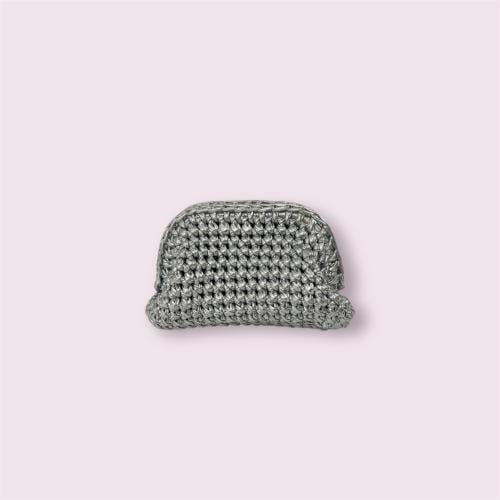Light silver mini clutch