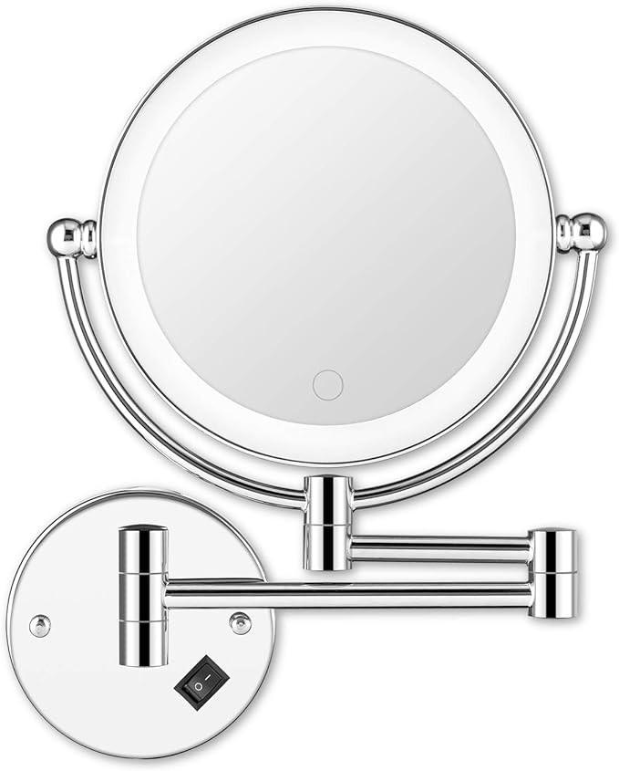 مرآة مكبرة مع إضاءة LED