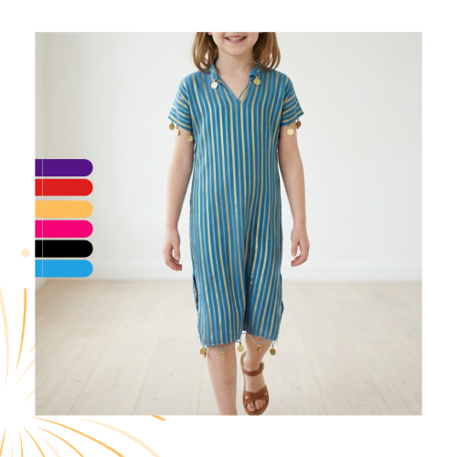 جلابية اطفال للرقص الشرقي قصيرة مع غطاء الراس