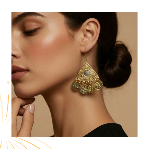 حلق اذن للرقص الشرقي ذهبي