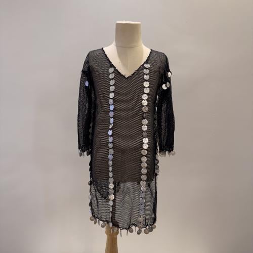 جلابية اطفال للرقص الشرقي لون اسود مع فضي