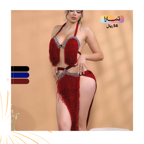 Luxurious and elegant multi-colored belly dance suit