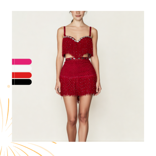 بدلة رقص شرقي ثلاث قطع ألوان متعددة