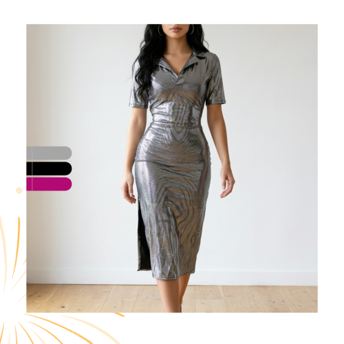 Linda's multi-colored shiny jalabiya