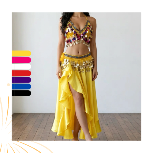 بدلة رقص بثلاث قطع للرقص الشرقي