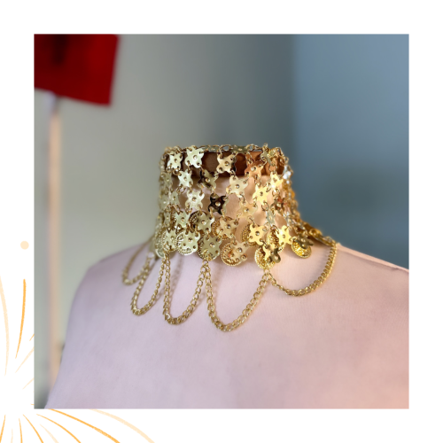 تاج الشعر للرقص الشرقي ذهبي