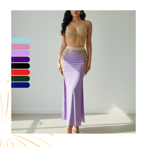 بدلة رقص مصري فخمة وأنيقة متعددة الالوان