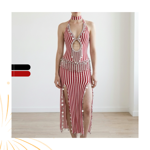 Egyptian striped dance suit