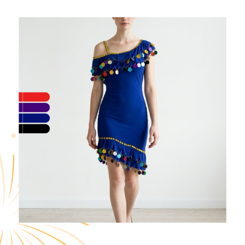 Women's multi-colored Alexandrian dance suit