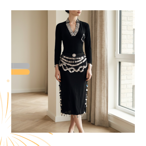 جلابية دينا الشربيني للرقص الشرقي ذهبي وفضي