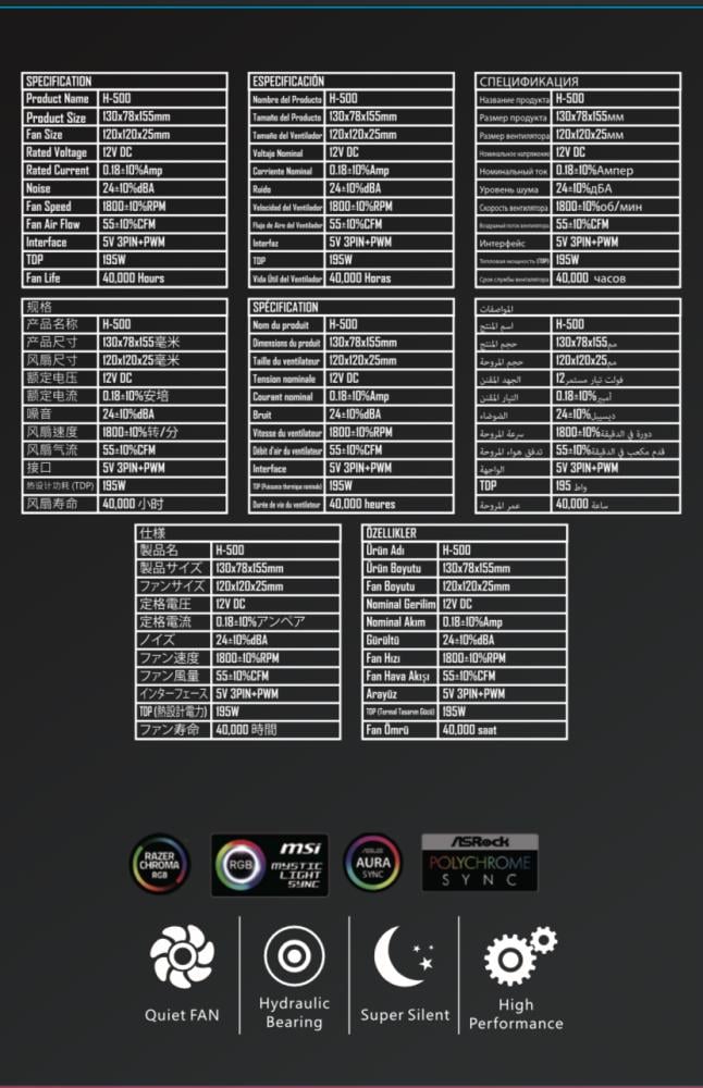 Spear H-500 White | مبرد هوائي احترافي سبير لون ابيض