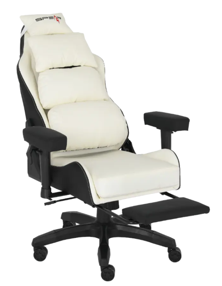 كرسي احترافي باللون الابيض | Spear Chair Footrest White