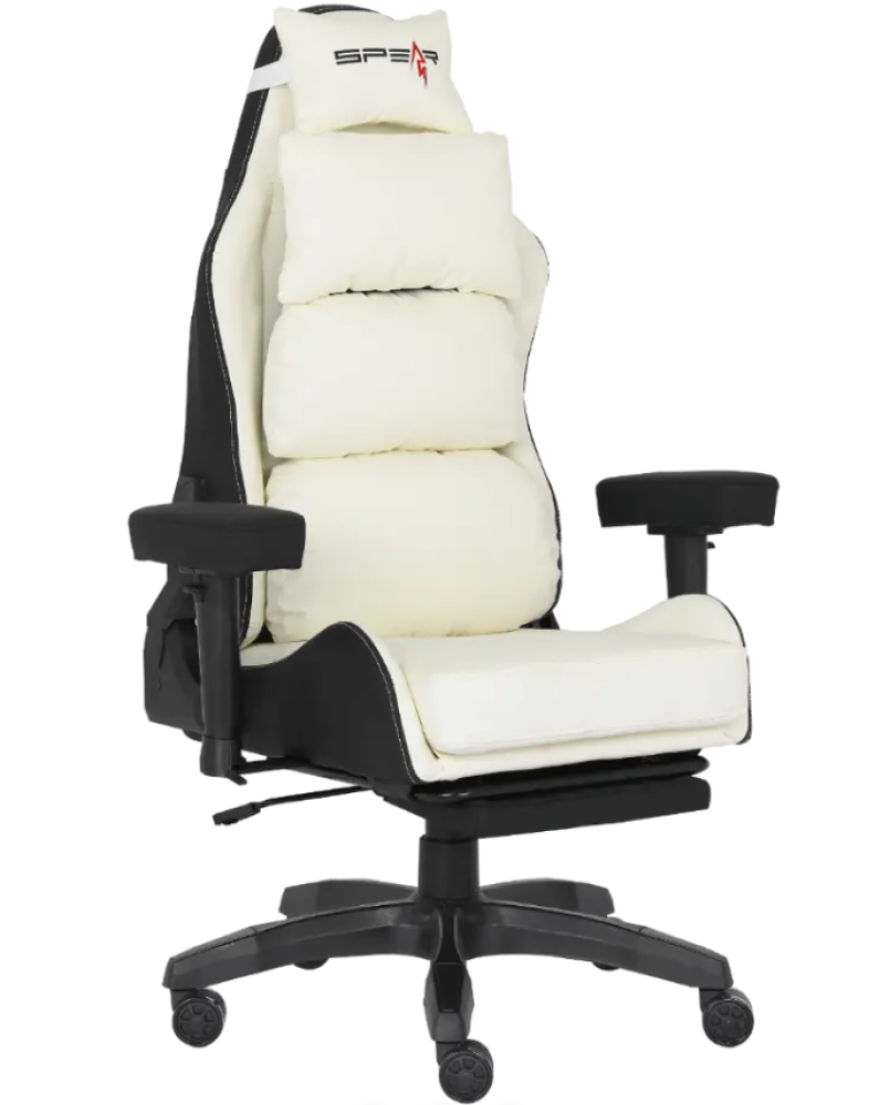 كرسي احترافي باللون الابيض | Spear Chair Footrest White