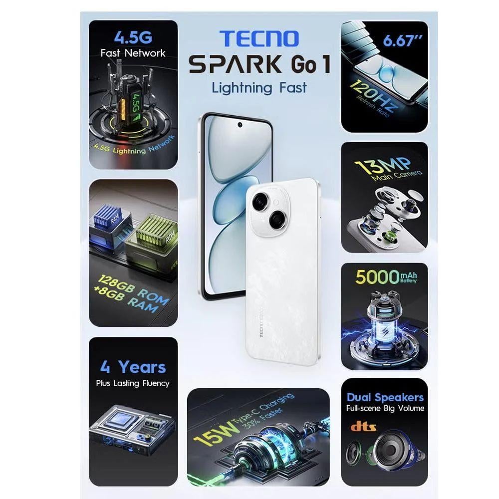 تكنو سبارك جو 1  ابيض