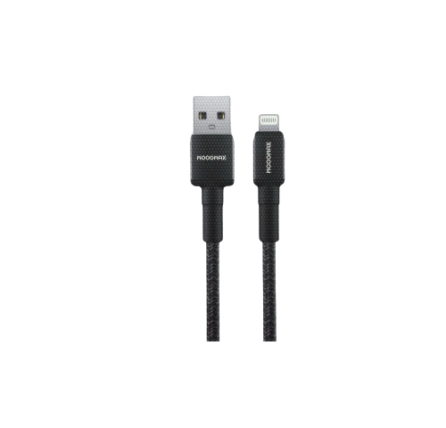 كيبل ايفون usb قماش طول متر اسود MOOGMAX