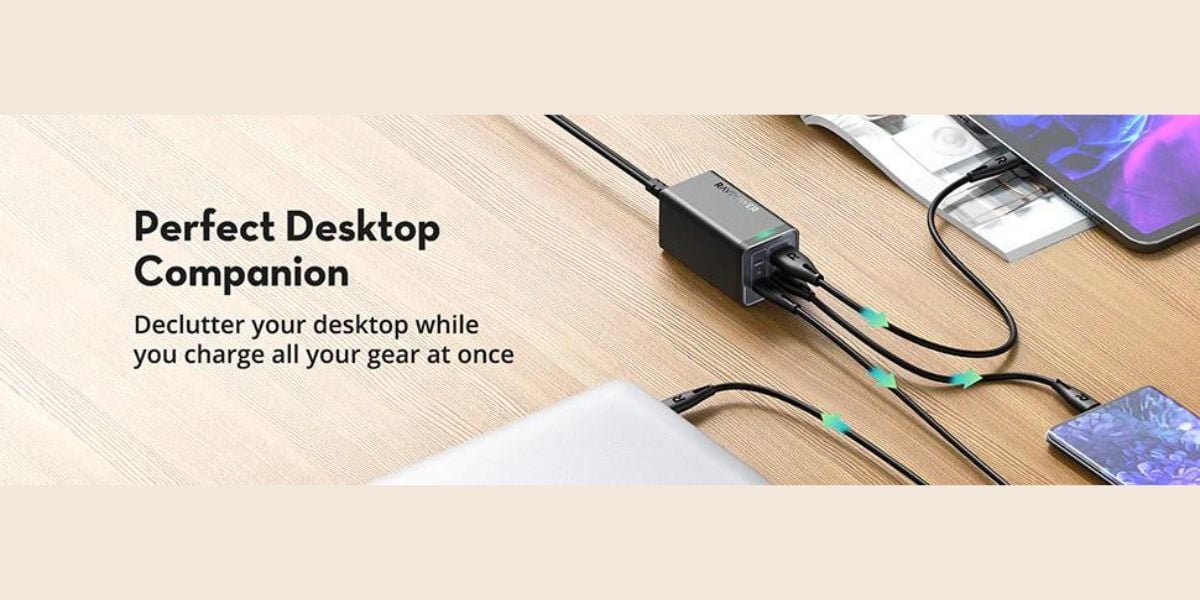 منصة شحن راف باور 120 واط 4 منافذ