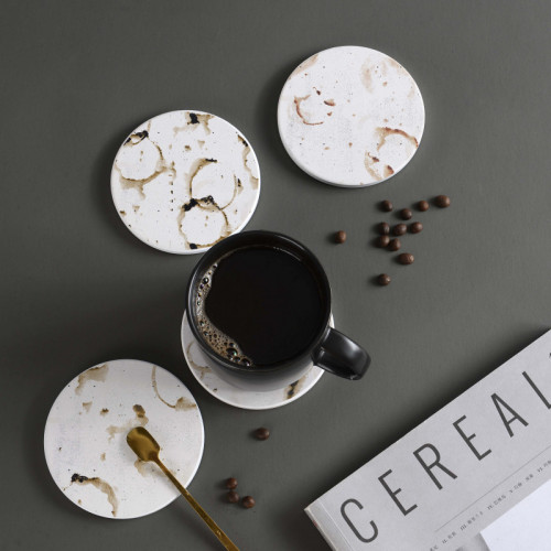 LOWHA Set of 4 Ceramic Coasters printed with beaut...