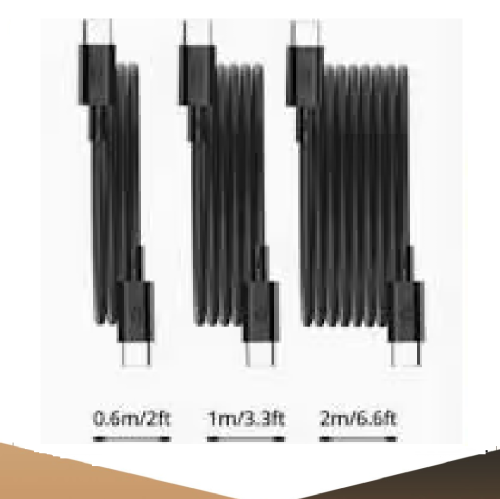 بكج راف باور 3 اسلاك تايب سي الى تايب سي 0.6 م + 1 م + 2 م - اسود