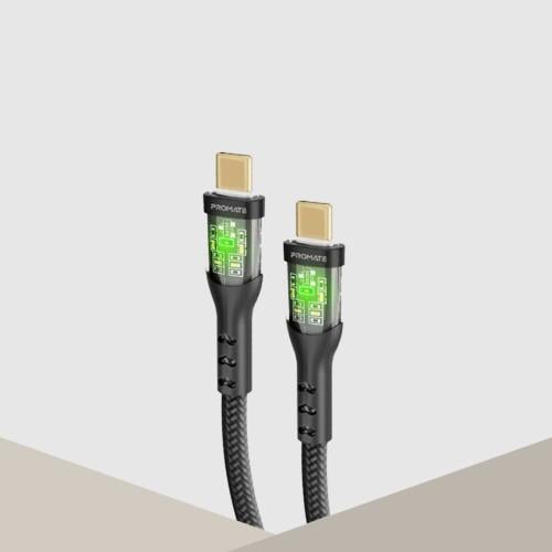 كيبل تايب سي ثنائي قماش اسود من بروميت