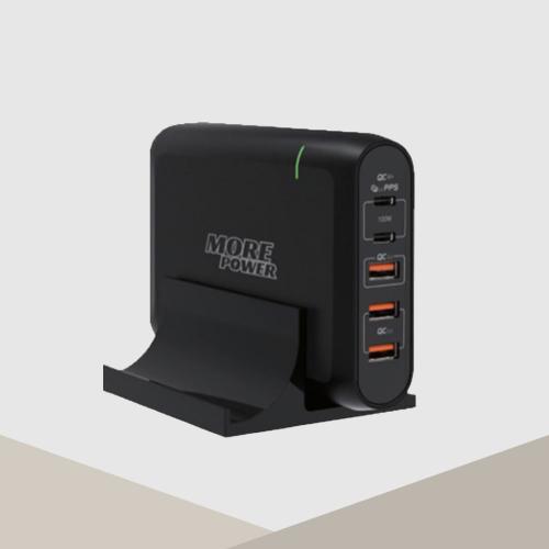 منصة شحن من مور باور 100 واط مخرجين PD وثلاث مخارج USB موديل HDD15-3-PD