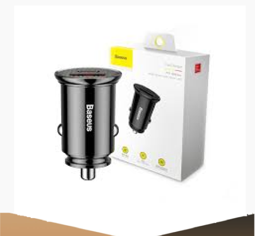 شاحن سيارة منفذ PD منفذ USB يدعم الشحن السريع بقوة 30 واط - اسود من بيسوس