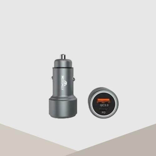 موج ماكس شاحن سيارة 38 واط مخرجين بيدي و يو اس بي مع كيبل