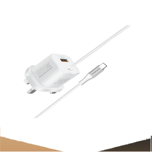 راس بيت 33 واط مع كيبل مدمج تايب سي ابيض من بروميت