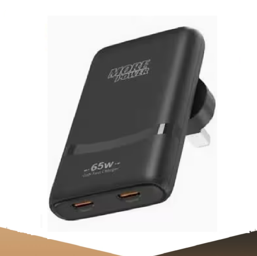 شاحن بيت نحيف 65 واط 2 منفذ PD من مور باور