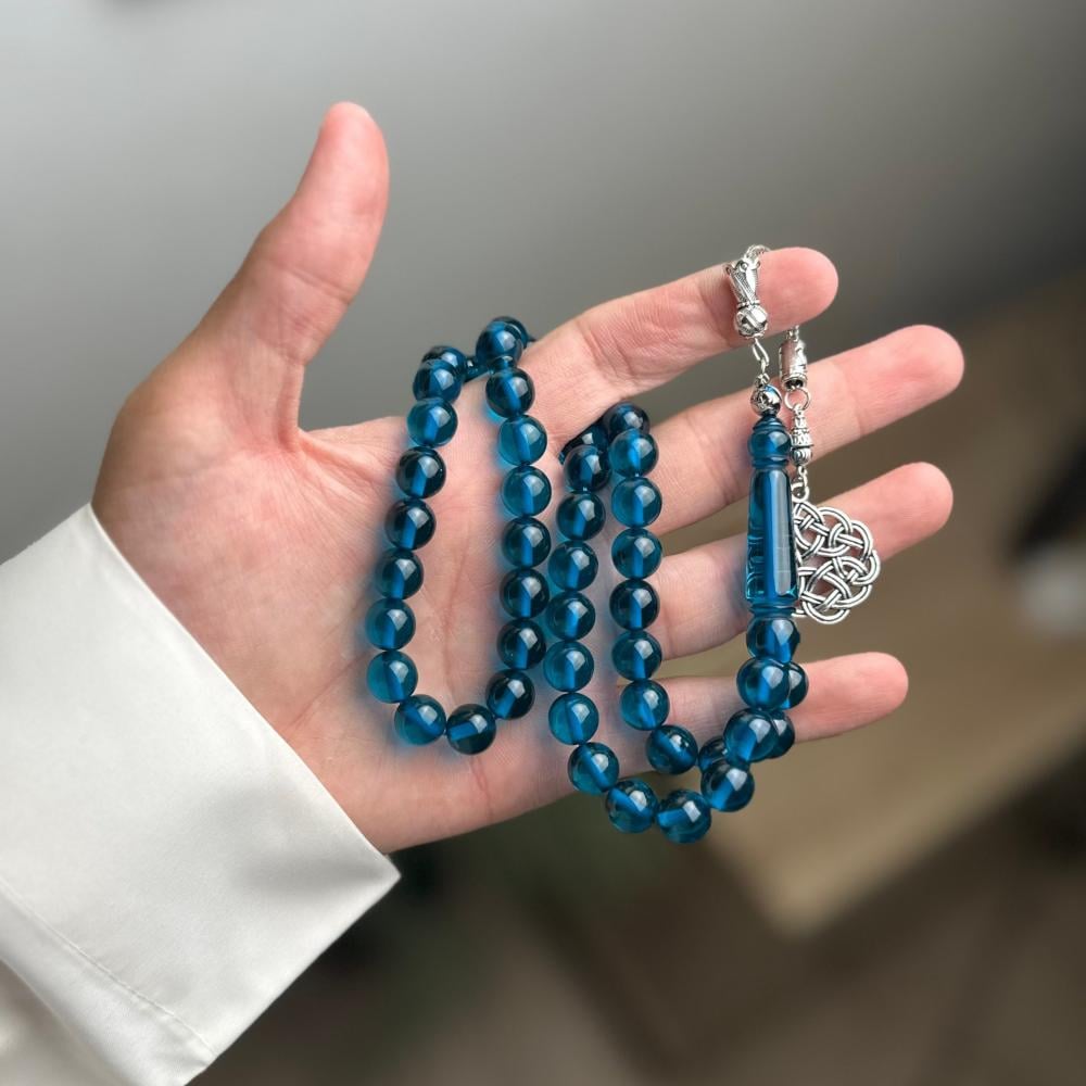 مسباح بكلايت ازرق بحري شفاف