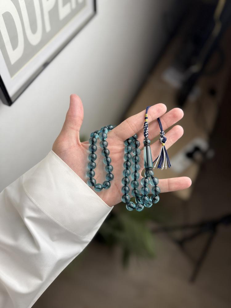 مسباح بكلايت تركوازي شفاف (كركوشة)