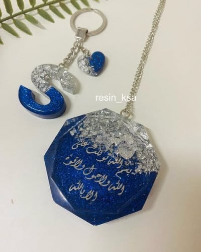 تعليقة سيارة وجه واحد سداسة الشكل وميدالية مفاتيح...
