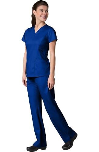 EON Women's COOLMAX V-Neck Solid Scrub Top