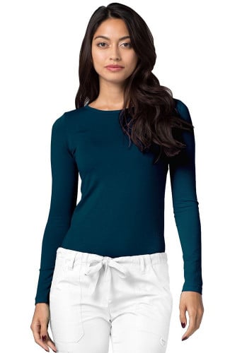 CoolMax By Maevn Womens Long Sleeve Antimicrobial Solid Underscrub