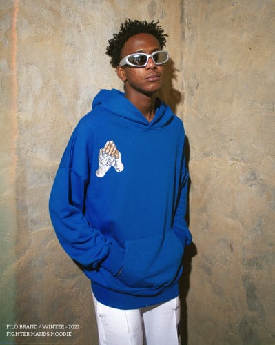FIGHTER HANDS BLUE HOODIE