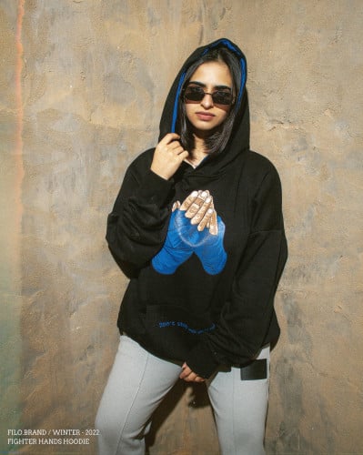 FIGHTER HANDS BLACK HOODIE