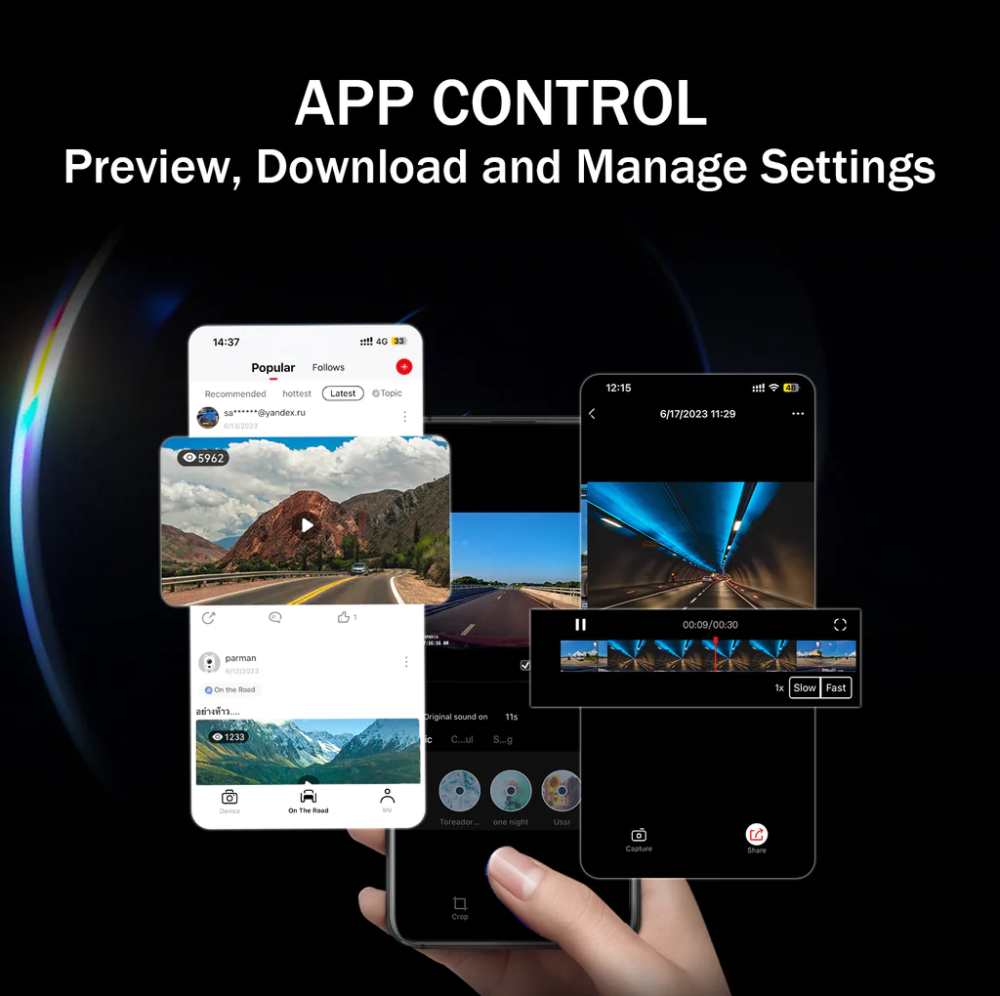 داش كام، DDPAI N1، كاميرا امامية وخلفية