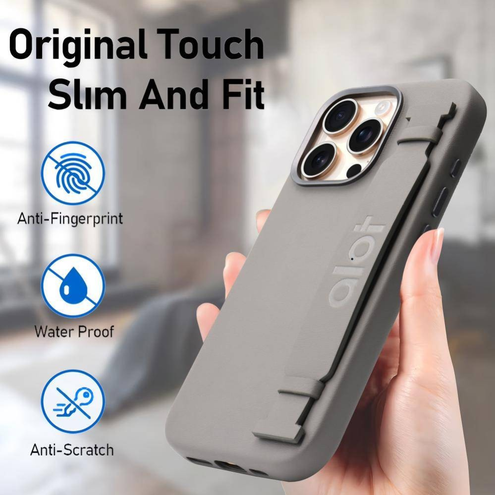 كفر  alot Nobel, جلد MagSafe بمسكة و إطار معدني للكاميرا لايفون 16 برو – جميع الألوان