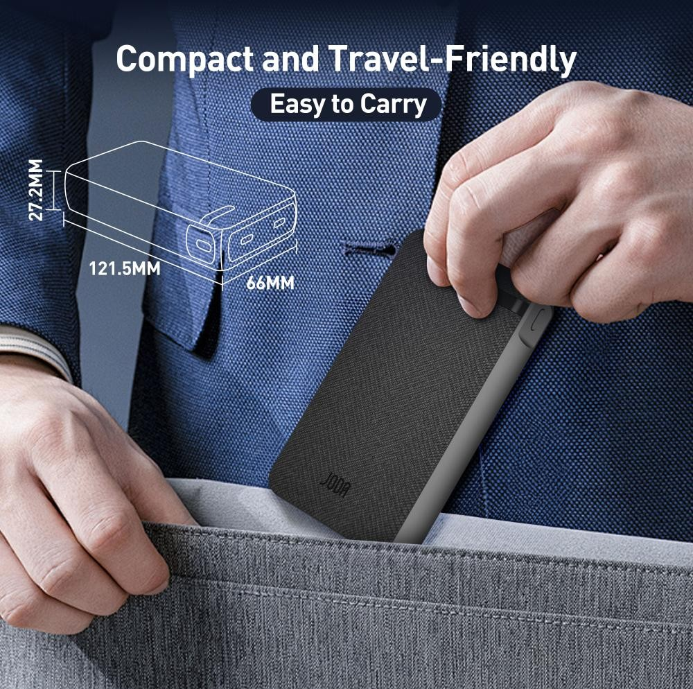 بطارية متنقلة، JODA Nano بقوة 20 واط بسعة 20000 ملي امبير، منفذين تايب سي _قماش