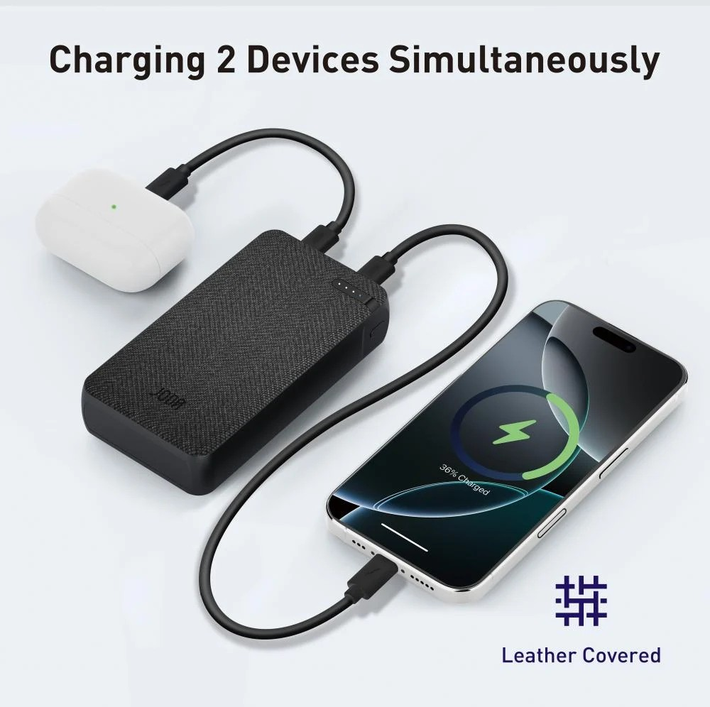 بطارية متنقلة، JODA Nano بقوة 20 واط بسعة 20000 ملي امبير، منفذين تايب سي _قماش