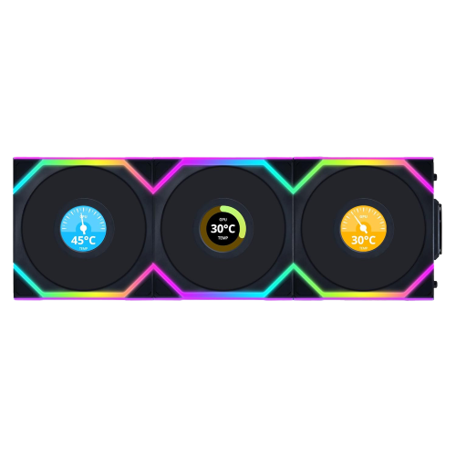 مراوح ليان لي UNI FAN SL LCD مع شاشة LCD 1.6 بوصة،...