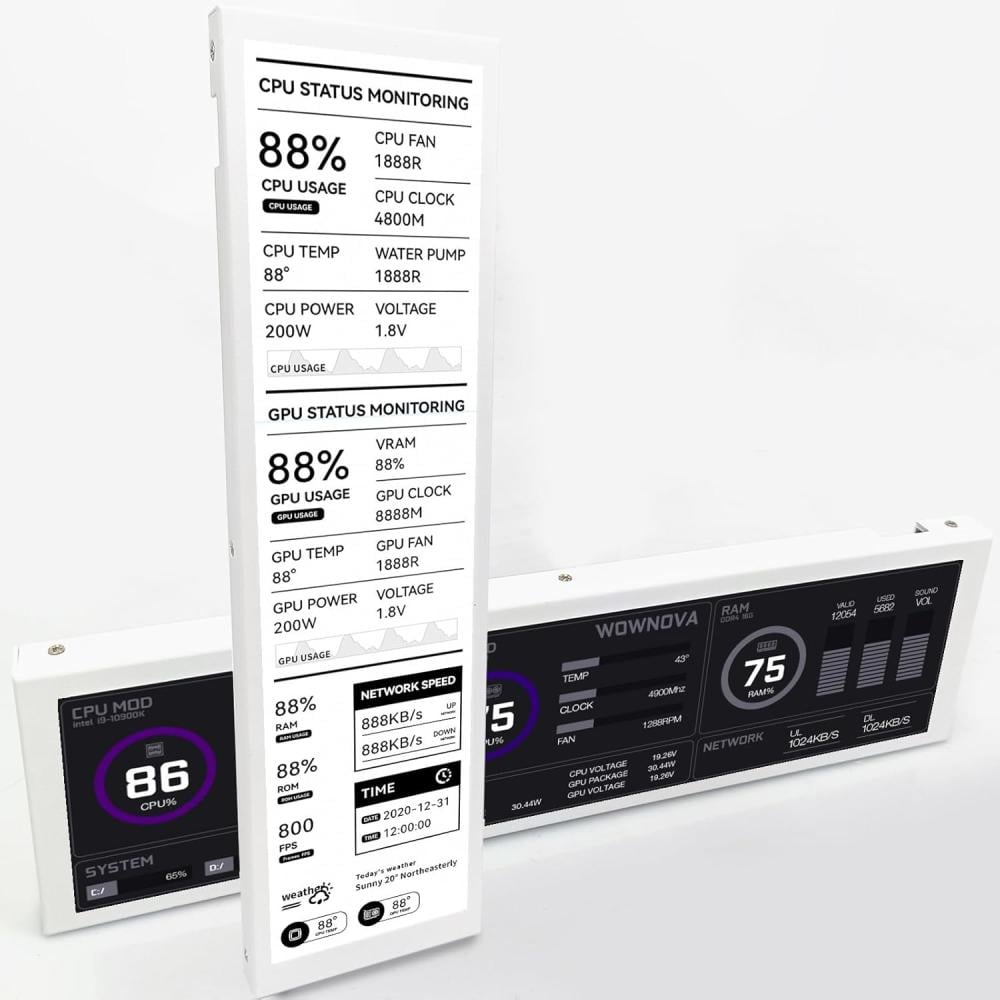 Inch Screen – Secondary Display for PC Temperature Monitoring