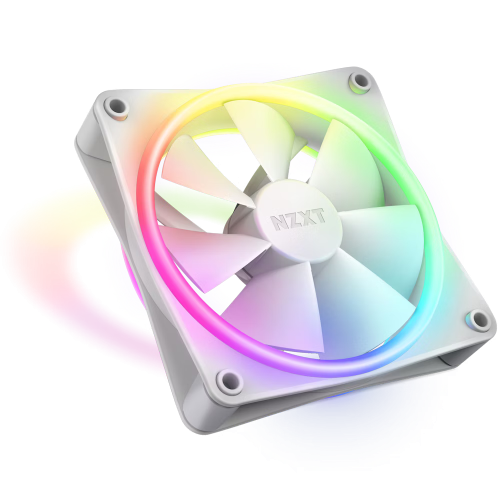 مروحة NZXT F120 RGB DUO باللون الأبيض