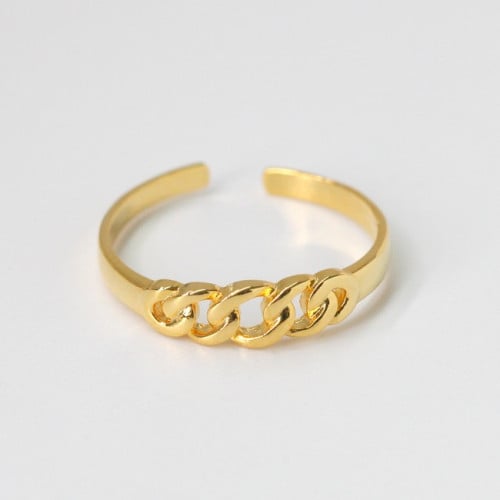 خاتم مشبك ذهبي مع امكانية التحكم بالمقاس