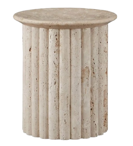 Travertine Side Table
