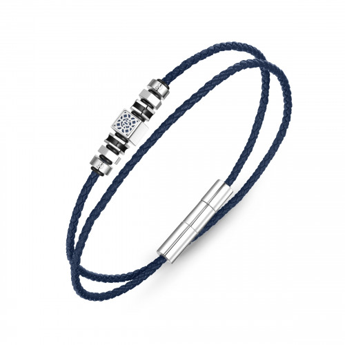 Cerruti 1881 TORNILLO bracelet for men blue leather