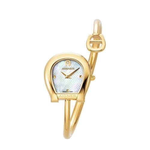 Aigner Flora Women Gold Open Strap Watch – Luxury Design - Shaden