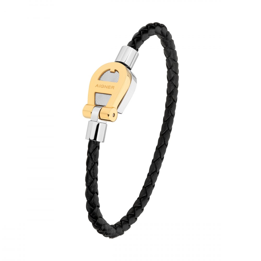 AIGNER Men s Bracelet Black Silver and Gold ARAGB2202804