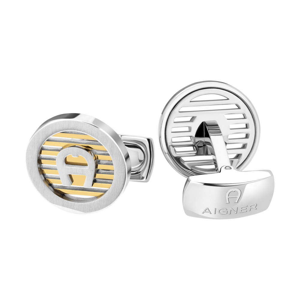 Aigner cufflinks for men silver and gold ARAGC2150304 Shaden