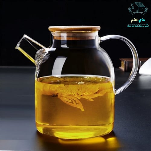 ابريق من زجاج البوروسيليكات الشفاف ضد الحرارة والن...