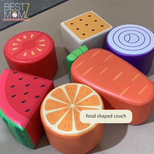 مقاعد الأطفال على شكل خضار وفواكه